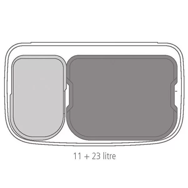 Мусорный бак двухсекционный Bo Pedal Bin 11+23л, нержавеющая сталь, цвет зеленый, Brabantia, Бельгия, 304125 - изобр. 12