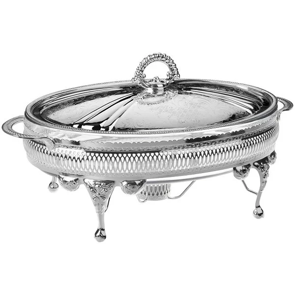 Мармит с подогревом с посеребрением, длина 35 см, стекло + нержавеющая сталь, Queen Anne, Великобритания, QA-0/6292 - изобр. 7