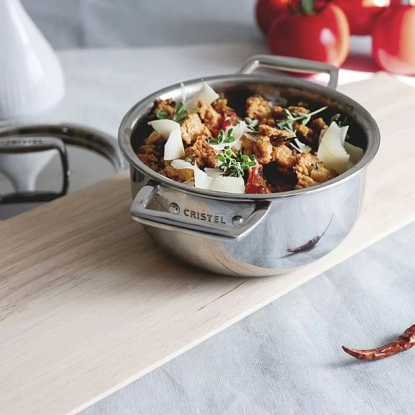 Мини кастрюля с крышкой Castel'Pro 10 см, объем 0,4 л, нержавеющая сталь 18/10, зеркальная полировка, Cristel, Франция, F10CPF - изобр. 8