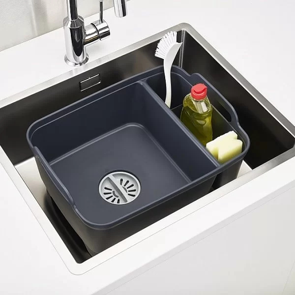 Контейнер для мытья посуды Wash&Drain 20х31х39см, темно-серый, материал полипропилен, Joseph Joseph, Великобритания, 85138 - изобр. 8
