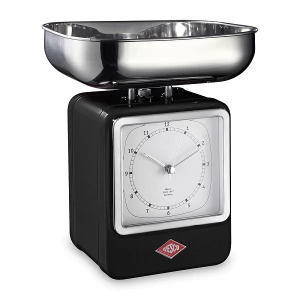 Кухонные весы с часами Retro Style цвет черный, Wesco, Германия, 322204-62 - изобр. 7