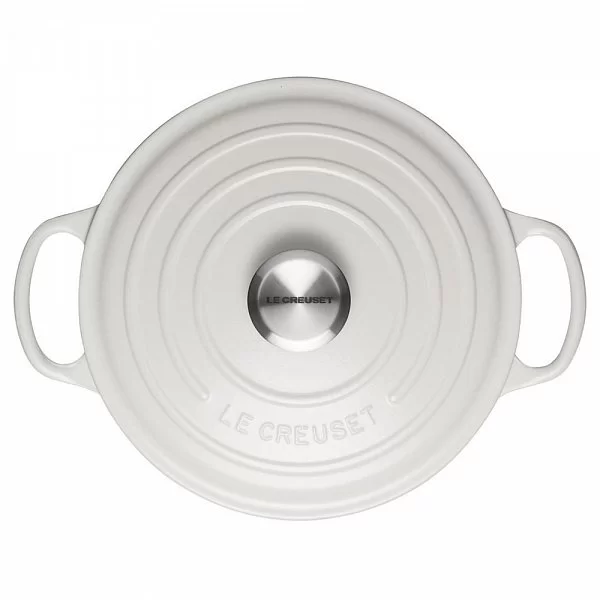 Кастрюля с крышкой 24 см, объем 4,2 л, материал чугун, цвет белый, Le Creuset, Франция, 21001244314461 - изобр. 8