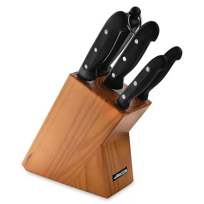 Набор из 4 кухонных ножей +ножницы Riviera Blanca в подставке из бука, нержавеющая сталь Nitrum, Arcos, Испания, 234524 - изобр. 50
