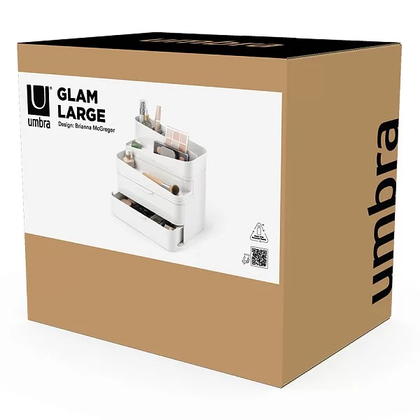 Органайзер-косметичка Glam 27х25 см, цвет белый + серый, пластик, Umbra, Канада, 1019198-910 - изобр. 15