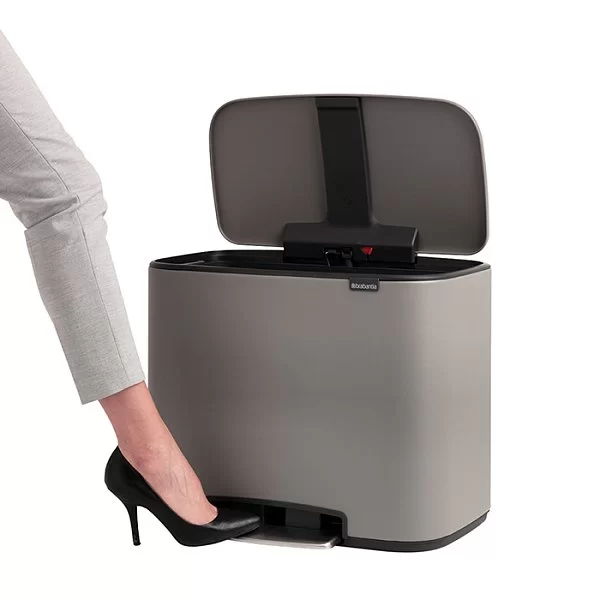 Мусорный бак 2 секции Pedal Bin Bo, серый, 11+23л, Brabantia, 121562 - изобр. 18