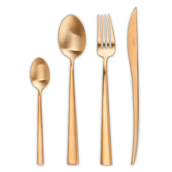 Набор столовых приборов на 6 персон Duna Gold Brushed 24 предмета, нержавеющая сталь 18/10, золото, Cutipol, DU.006 GB - изобр. 7
