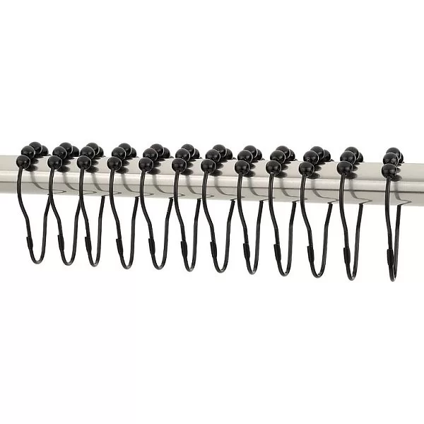 Набор из 12 крючков для шторки Roller Hook M Black, 3,9х6,9 см, цвет черный, металл, Carnation Home Fashions, США, SLM-ROL/16M - изобр. 8