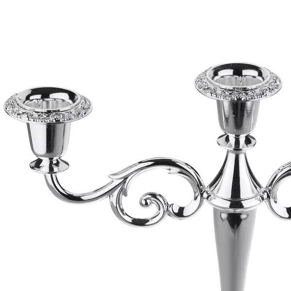 Канделябр 3-х рожковый с посеребрением 25 см, нержавеющая сталь с посеребрением, Queen Anne, Великобритания, QA-0/8203 - изобр. 8