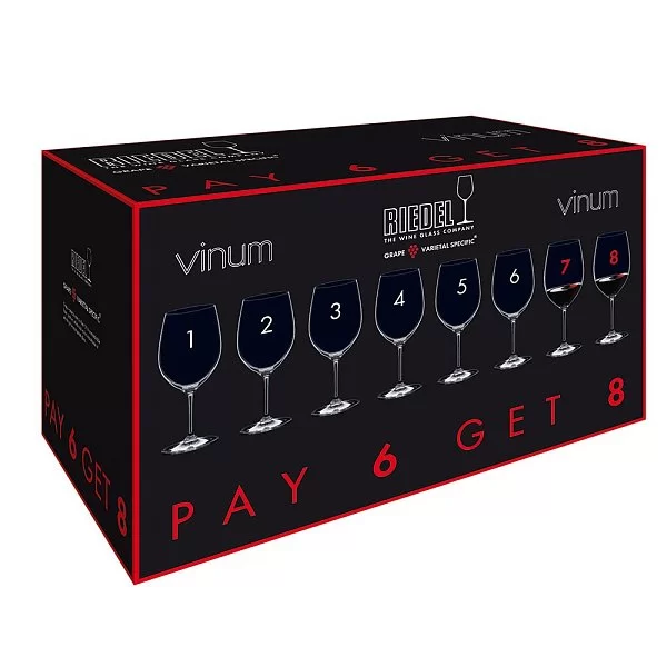 Набор бокалов для красного вина Bordeaux 610 мл, хрусталь, 8 шт, Vinum, Riedel, 7416/0 - изобр. 13