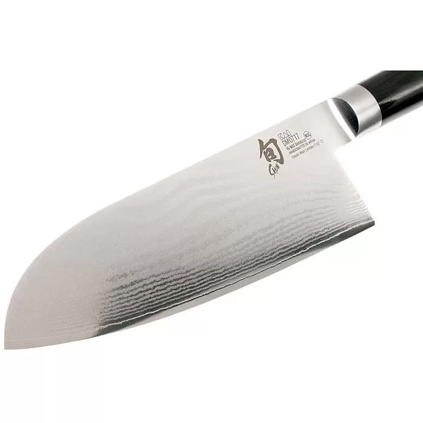Нож кухонный поварской Wide Santoku длина лезвия 19,1 см, сталь VG-MAX в обкладках из дамаска, Kai, Япония, DM-0717 - изобр. 8