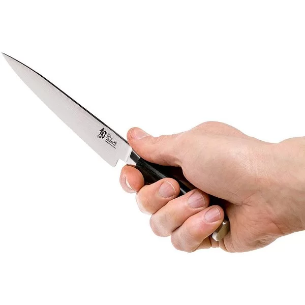 Нож для томатов Serrated Petty длина лезвия 16,5 см, сталь VG-MAX в обкладках из дамаска, Kai, Япония, DM-0722 - изобр. 8