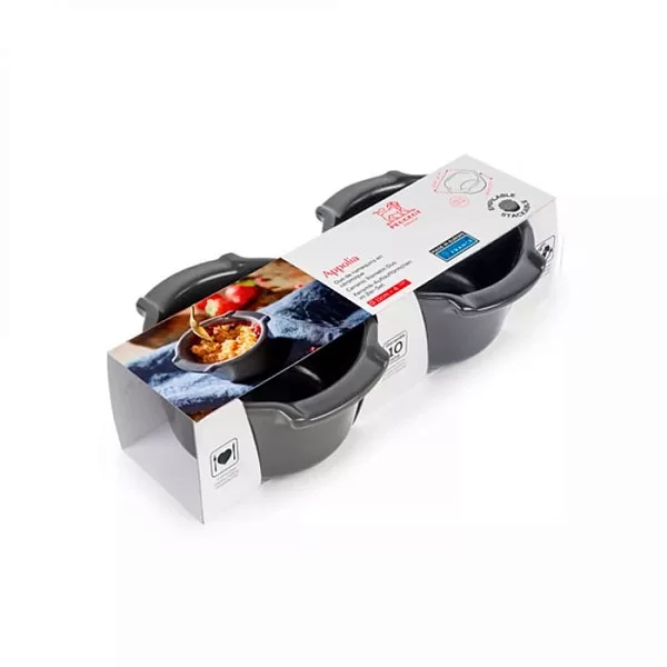 Набор из 2 рамекинов, керамика, цвет серый, Peugeot, Франция, 61876 - изобр. 8