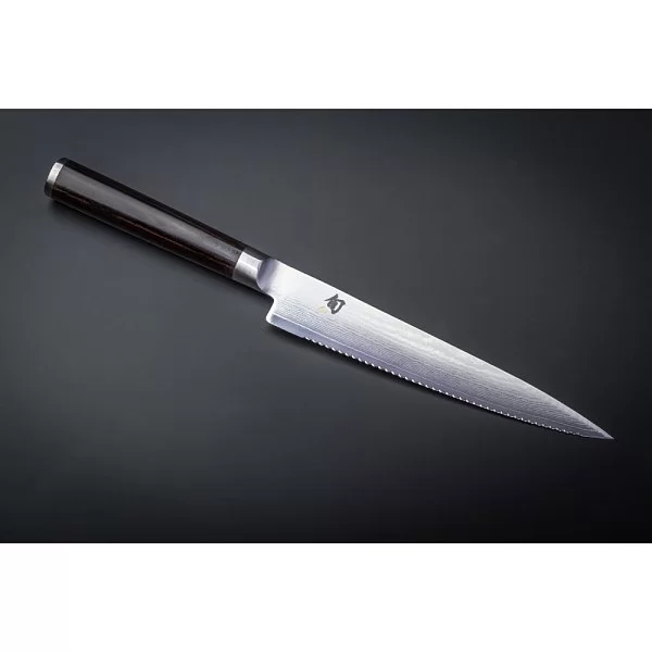 Нож для томатов Serrated Petty длина лезвия 16,5 см, сталь VG-MAX в обкладках из дамаска, Kai, Япония, DM-0722 - изобр. 10