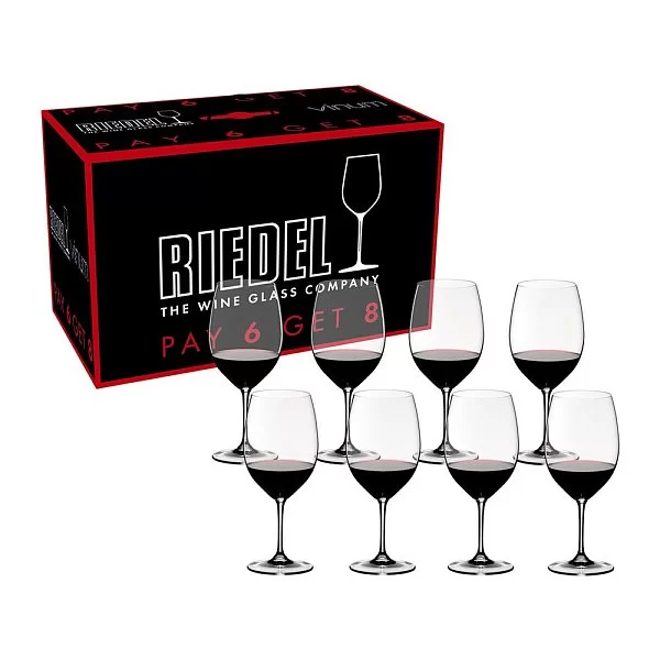 Набор бокалов для красного вина Bordeaux 610 мл, хрусталь, 8 шт, Vinum, Riedel, 7416/0 - изобр. 11