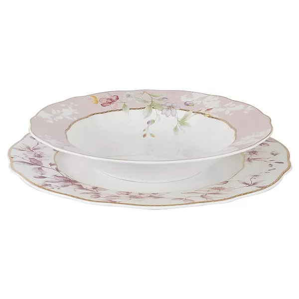 Обеденный сервиз "Цветы" на 6 персон 27 предметов, костяной фарфор, Anna Lafarg Emily, AL-M2124_27-E9 - изобр. 9