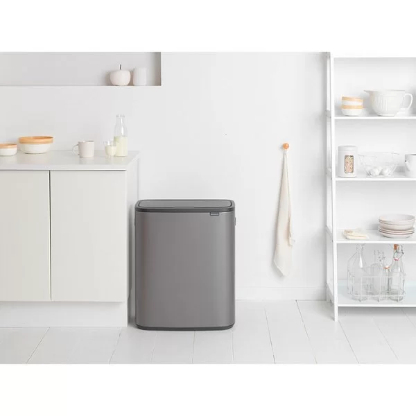 Мусорный бак Touch Bin Bo объем 60 л, 54,5x31,2x65,6 см, нержавеющая сталь, цвет платиновый, Brabantia, Бельгия, 223068 - изобр. 8