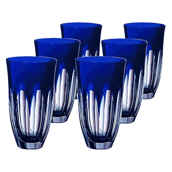 Набор хрустальных стаканов Loreley 6 шт, 320 мл, цвет синий, Ajka Crystal, Венгрия, 64593/51354/48332 - изобр. 7