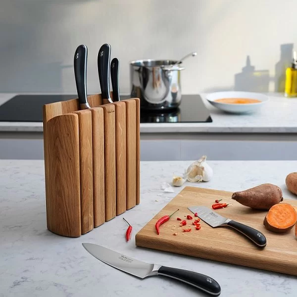 Набор кухонных ножей на подставке из бука Signature knife, 7 предметов, нержавеющая сталь, Robert Welch, Великобритания, SIGBO2097V/7 - изобр. 11