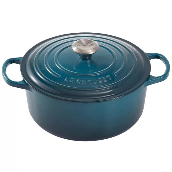 Кастрюля с крышкой 26 см, объем 5,3 л, материал чугун, цвет лазурный, Le Creuset, Франция, 21177266422430 - изобр. 7