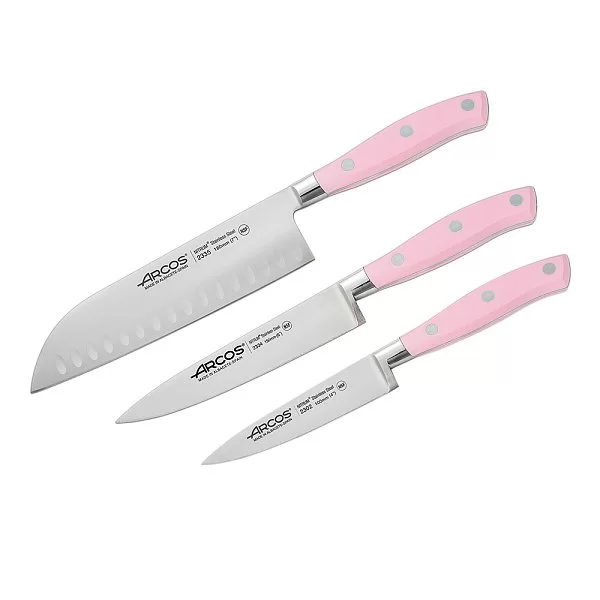 Набор из 3-х ножей с белой подставкой нержавеющая сталь Nitrum, серия Riviera Rose, Arcos, 7941 RIVIERA ROSE - изобр. 8