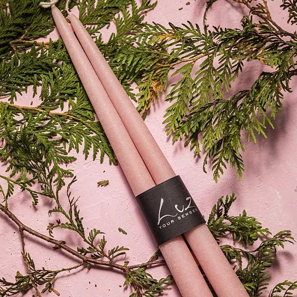 Набор из 2 свечей "Рустик" 30 см, цвет серо-розовый, Luz Your Senses, Бельгия, LUZ305.62 - изобр. 8