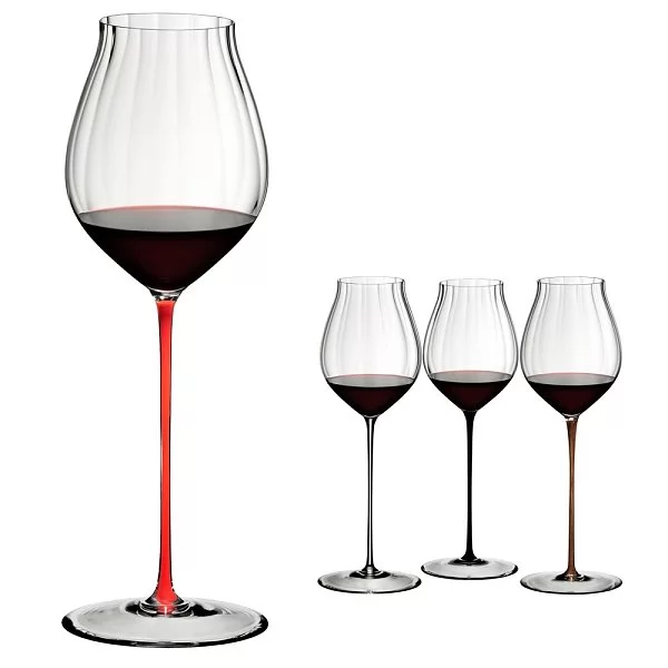 Бокал Pinot Noir для красного вина High Performance 830 мл с оптическим эффектом, красная ножка, хрусталь, Riedel, Австрия, 4994/67R - изобр. 9
