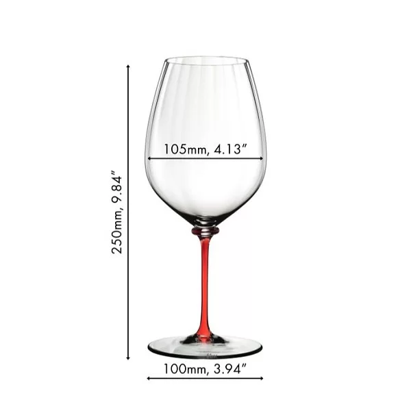 Бокал Fatto a mano Performance Cabernet 834 мл, хрусталь, красная ножка, ручная работа, Riedel, Австрия, 4884/0R - изобр. 8