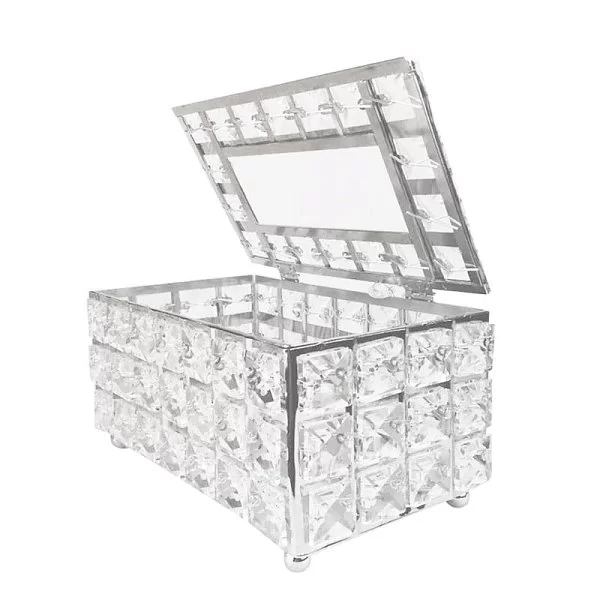 Бокс для салфеток Crystal Silver 19,5х11,5х10 см, металл + хрустальное стекло, цвет серебряный, Kassatex, США, CRL-TH-SLV - изобр. 11