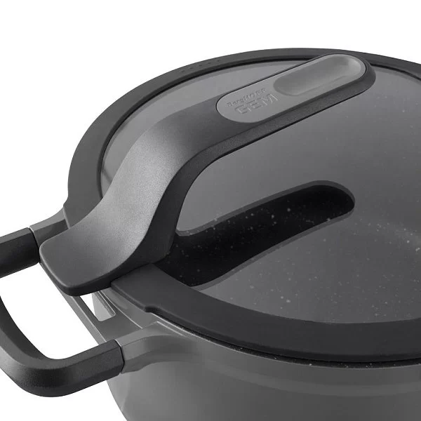 Кастрюля с крышкой Gem Grey, диаметр 28 см, объем 7,3 л, цвет серый, материал алюминий, Berghoff, Бельгия, 2307419 - изобр. 8