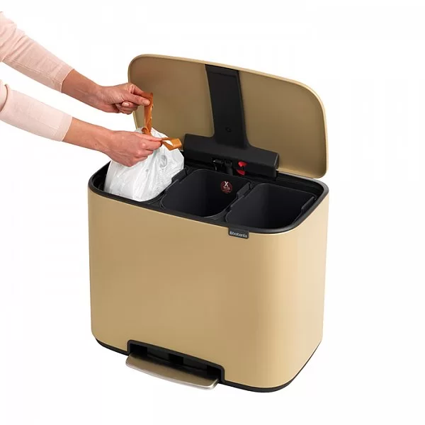 Мусорный бак 3 секции Pedal Bin Bo, 3x11л, цвет минерально-золотой, Brabantia, 121500 - изобр. 13