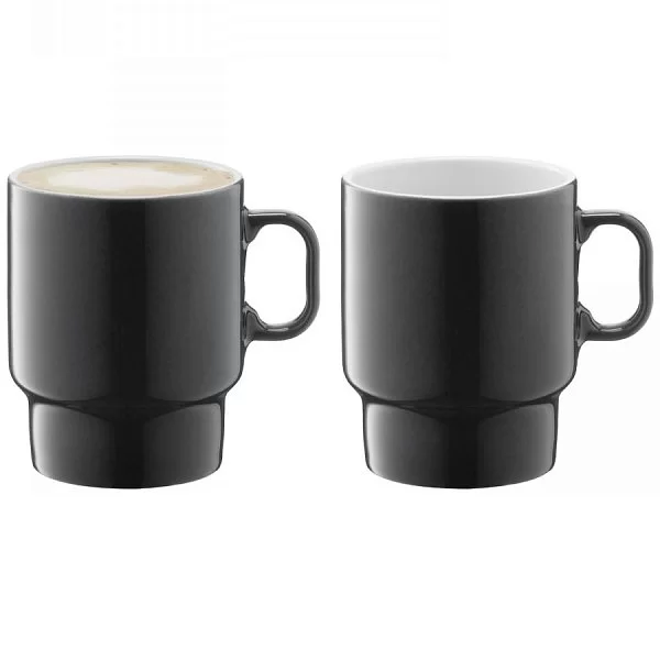 Набор из 2-х чашек для капучино Utility объем 380 мл, выдувное стекло, цвет черный, LSA International, Великобритания, P276-14-523 - изобр. 7