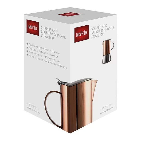 Гейзерная кофеварка La Cafetière объем 200 мл, сталь + медь, цвет медный, Kitchen Craft, Великобритания, 5187804 - изобр. 9