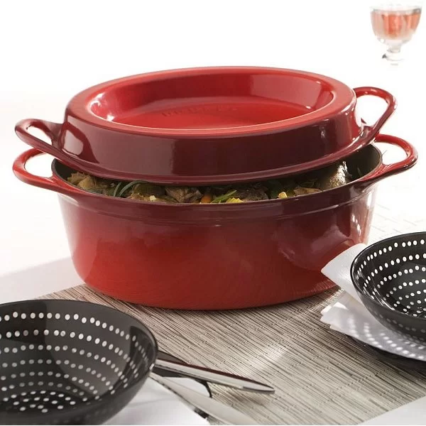 Кастрюля дофу овальная 30 см, объем 6 л, материал чугун, цвет вишневый, Le Creuset, Франция, 25084300602460 - изобр. 12