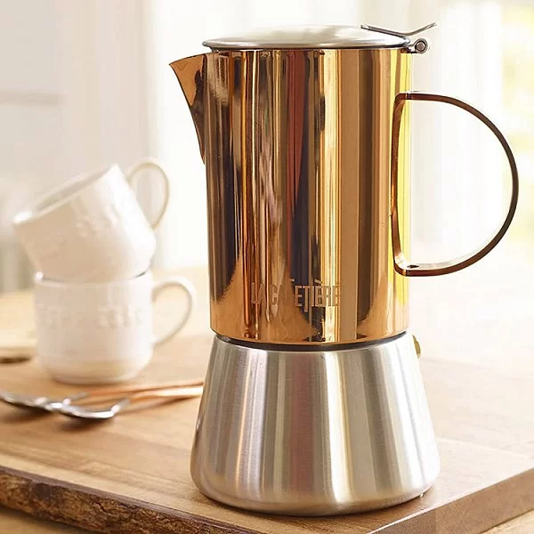 Гейзерная кофеварка La Cafetière объем 200 мл, сталь + медь, цвет медный, Kitchen Craft, Великобритания, 5187804 - изобр. 8