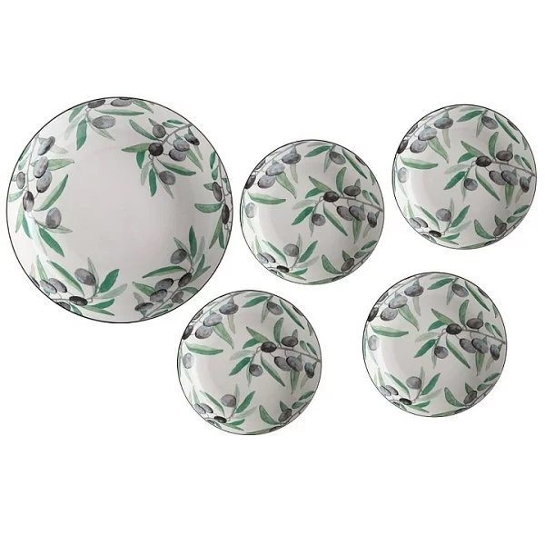 Набор для пасты &quot;Оливки&quot;, 5 предметов, фарфор, Casa Domani, Австралия, CD494-LF0006 - изобр. 7