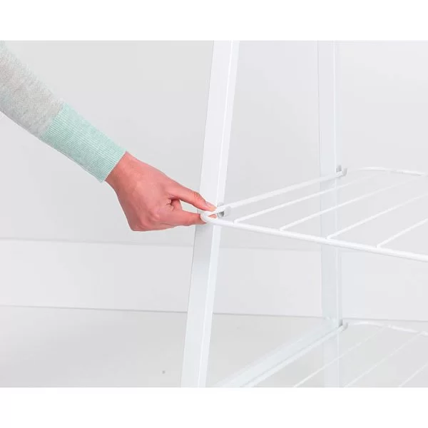Вешалка-сушилка для одежды Linn малая 60,6x57,5x190 см, металл + бамбук, цвет белый, Brabantia, Бельгия, 118227 - изобр. 10