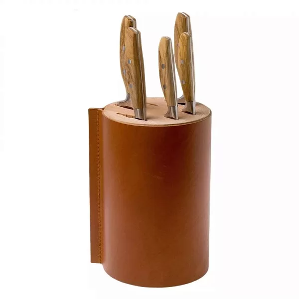 Набор из 5 кухонных ножей в дизайнерской подставке из бука и кожи Amici, Wusthof, Германия, 1091370501 - изобр. 9