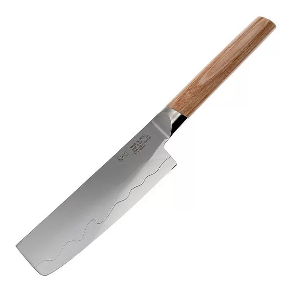 Нож кухонный для резки овощей Nakiri длина лезвия 16,2 см, сталь VG-MAX and SUS 420J2 Composite, Kai, Япония, MGC-0428 - изобр. 7