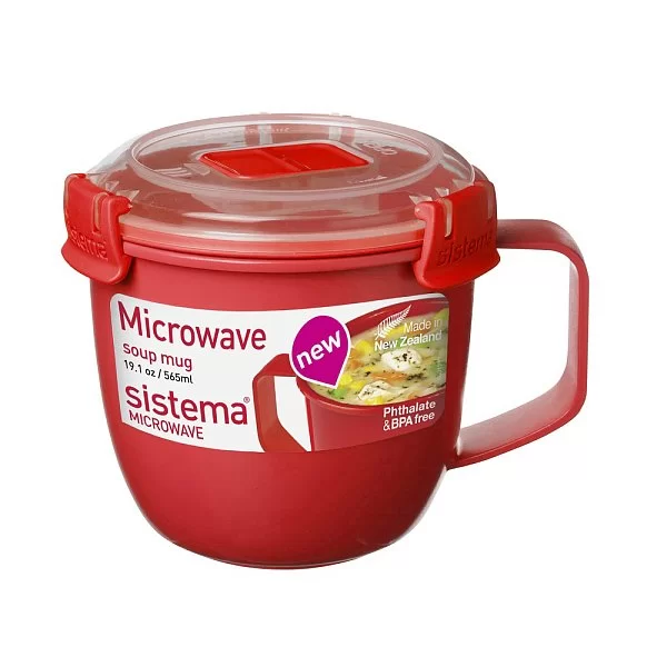 Кружка суповая MICROWAVE 13х11х10 см, материал пластик, цвет красный, Sistema, Новая Зеландия, SI1142 - изобр. 7