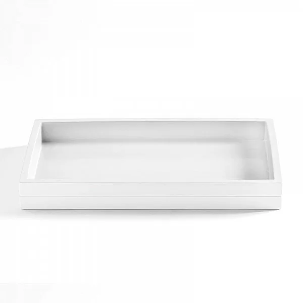 Подставка для предметов Cabana White 24х14х3 см, полистоун, цвет белый, Kassatex, США, ACL-TR-W - изобр. 8