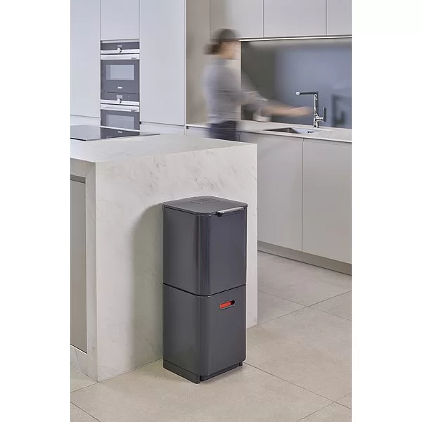 Контейнер для мусора с двумя баками Totem Compact 40 л, 37х76х30 см, низкоуглеродистая сталь, цвет графит, Joseph Joseph, Великобритания, 30065 - изобр. 12