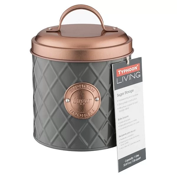 Емкость для хранения сахара Copper Lid 1 л, цвет серый + медный, материал оцинкованная сталь, Typhoon, Великобритания, 1401.657V - изобр. 8
