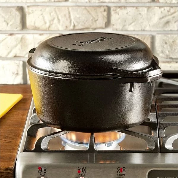 Кастрюля Chef Collection 5,7 л с крышкой-гриль 30 см, материал чугун, цвет черный, Lodge, США, LC6DD - изобр. 10