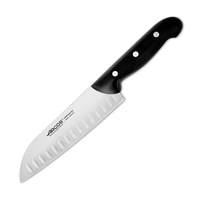 Нож кухонный поварской Hollow-Ground Santoku длина лезвия 17,7 см, порошковая сталь SG2 в обкладах из дамаска, Kai, Япония, KDM-0004 - изобр. 33
