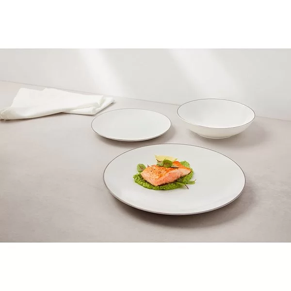 Обеденный набор на 4 персоны, 12 предметов, фарфор, белый с серебристым кантом, Maxwell & Williams, MW601-RR0068 - изобр. 11