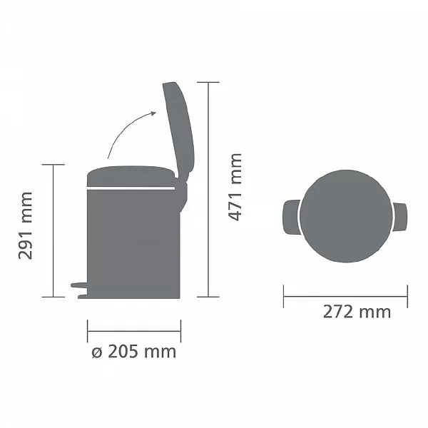 Мусорный бак с педалью NewIcon, 5л, мятный металлик, Brabantia, 112942 - изобр. 12