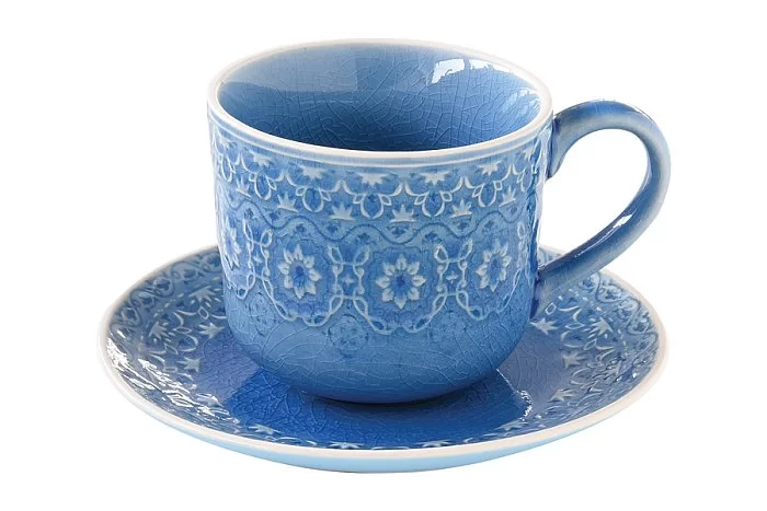 Чашка с блюдцем Ambiente 300 мл, керамика, голубой, Easy Life, EL-R1215_AMBB - изобр. 7