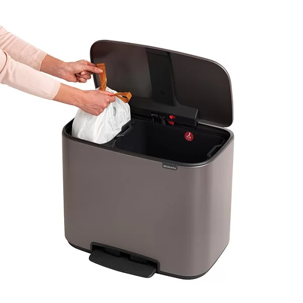 Мусорный бак 2 секции Pedal Bin Bo, платиновый, 11+23л, Brabantia, 121203 - изобр. 15