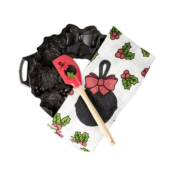 Форма для выпечки печенья с силиконовыми прихватами, 7 отделений, диаметр 32 см, чугун, Lodge, США, BWHWA1 - изобр. 9