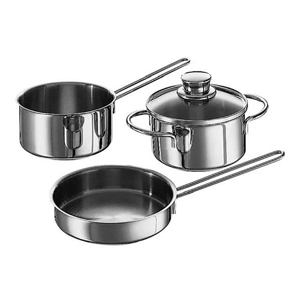Набор посуды из нержавеющей стали 18/10, 3 предмета кастрюля с крышкой, ковшик, сковорода, Snack Set, Fissler, Германия, 831603 - изобр. 7